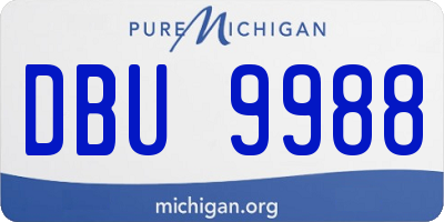 MI license plate DBU9988