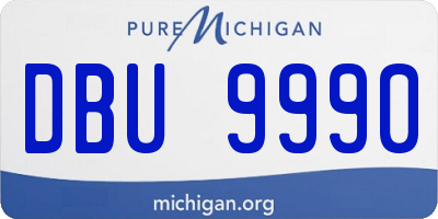 MI license plate DBU9990
