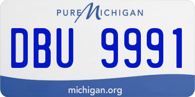 MI license plate DBU9991