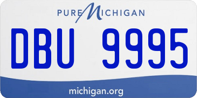 MI license plate DBU9995