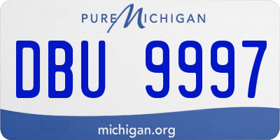 MI license plate DBU9997