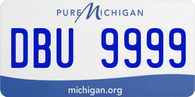 MI license plate DBU9999