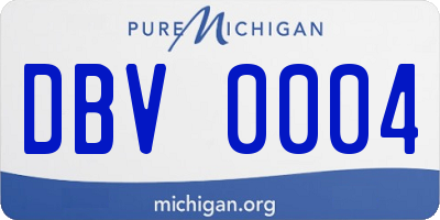 MI license plate DBV0004