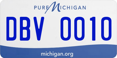 MI license plate DBV0010