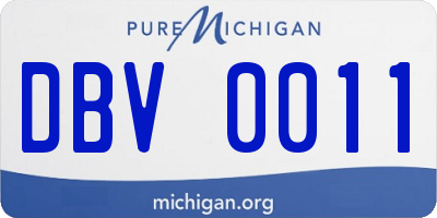 MI license plate DBV0011