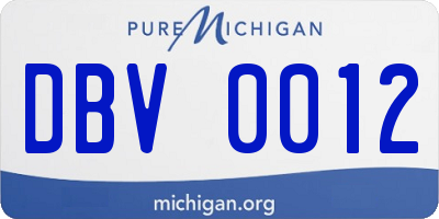 MI license plate DBV0012