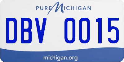 MI license plate DBV0015