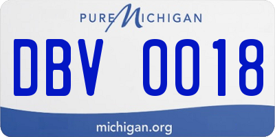MI license plate DBV0018