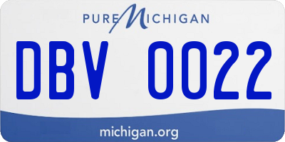 MI license plate DBV0022