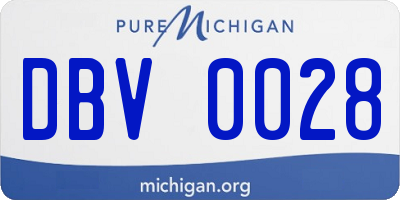 MI license plate DBV0028