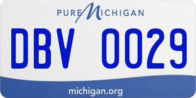 MI license plate DBV0029