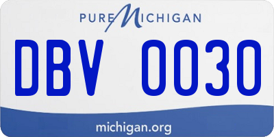 MI license plate DBV0030
