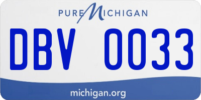 MI license plate DBV0033
