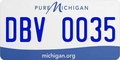 MI license plate DBV0035