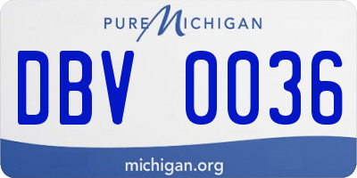 MI license plate DBV0036