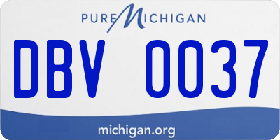MI license plate DBV0037