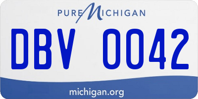 MI license plate DBV0042