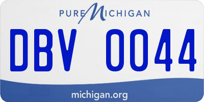 MI license plate DBV0044