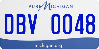 MI license plate DBV0048