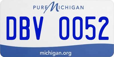 MI license plate DBV0052