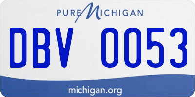 MI license plate DBV0053