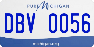 MI license plate DBV0056