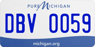 MI license plate DBV0059
