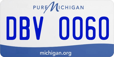 MI license plate DBV0060