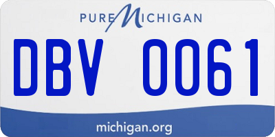 MI license plate DBV0061