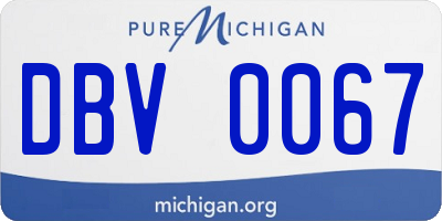 MI license plate DBV0067