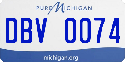 MI license plate DBV0074