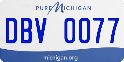 MI license plate DBV0077