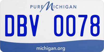 MI license plate DBV0078