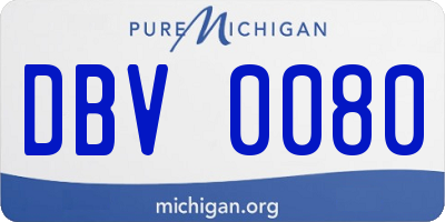 MI license plate DBV0080