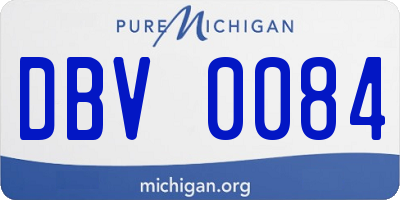 MI license plate DBV0084