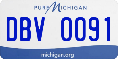 MI license plate DBV0091