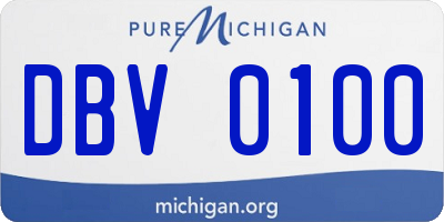 MI license plate DBV0100