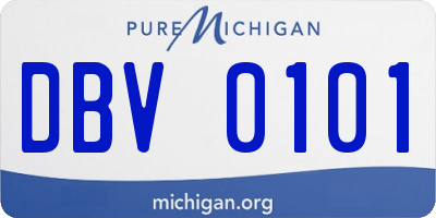 MI license plate DBV0101