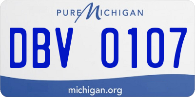 MI license plate DBV0107