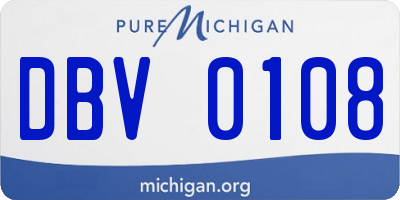 MI license plate DBV0108