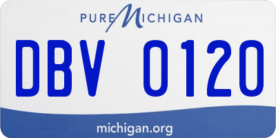 MI license plate DBV0120