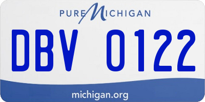 MI license plate DBV0122