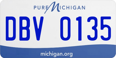 MI license plate DBV0135