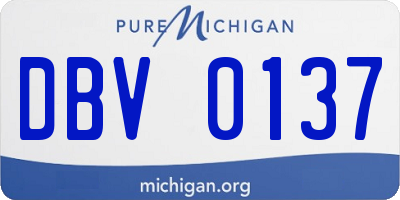 MI license plate DBV0137