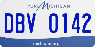 MI license plate DBV0142