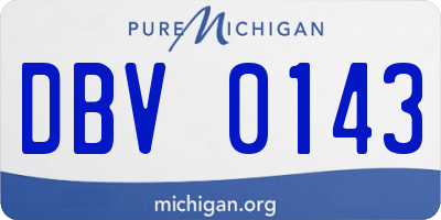 MI license plate DBV0143