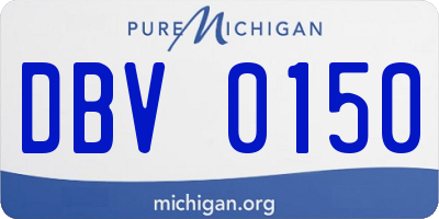 MI license plate DBV0150