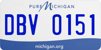 MI license plate DBV0151