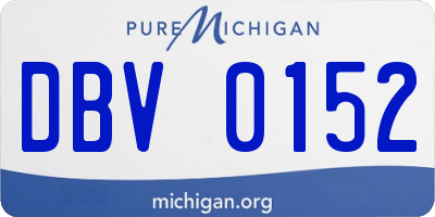 MI license plate DBV0152