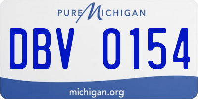 MI license plate DBV0154